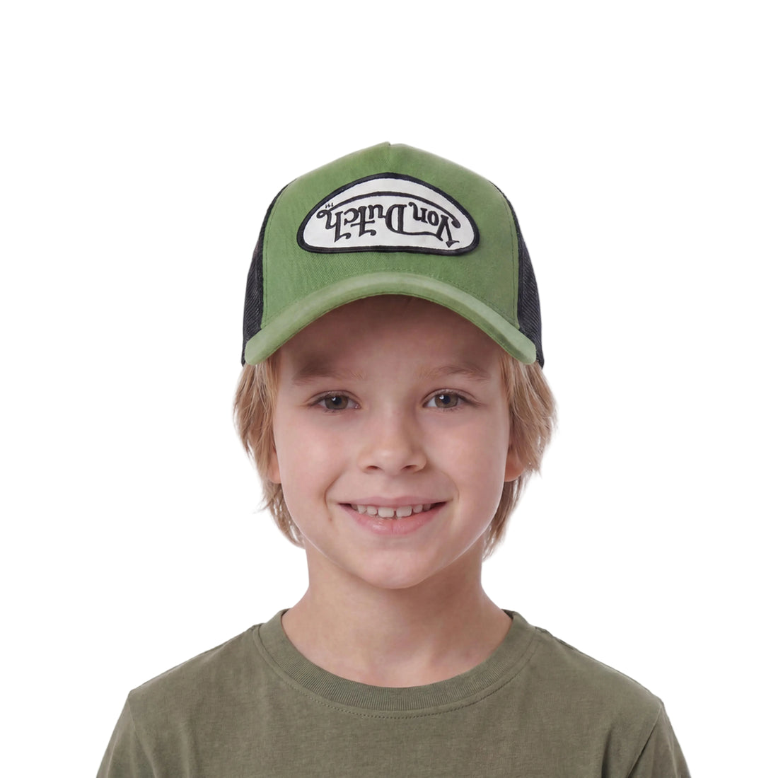 Kids Velvet Trucker Hat - Sage Green — image 2