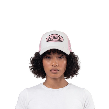 Suede Trucker Hat - Grey and Pink