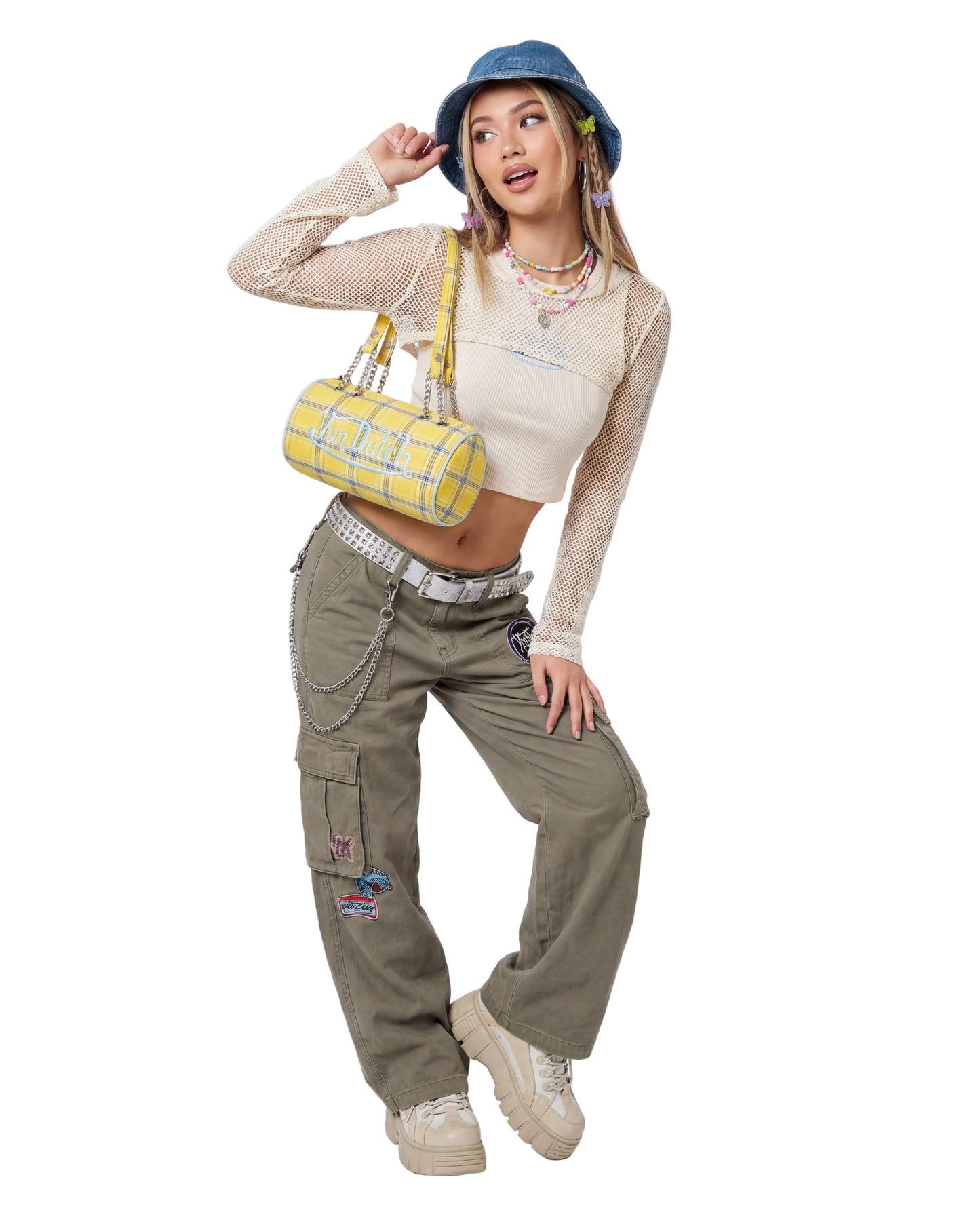 Barrel Bag - Yellow Plaid