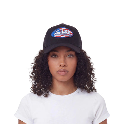 Stars & Stripes Trucker Hat - Black