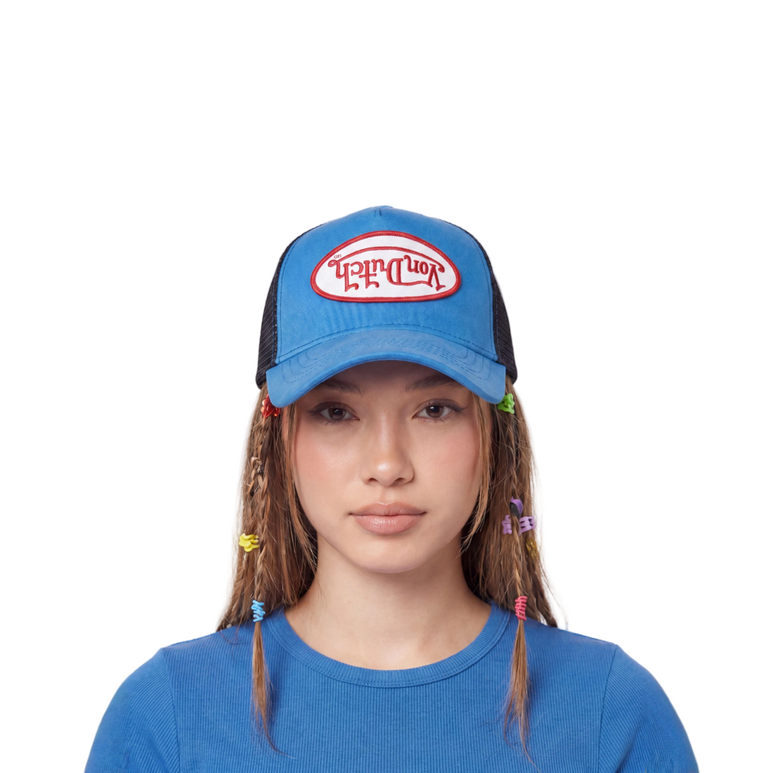 Electric Blue Velvet Trucker Hat