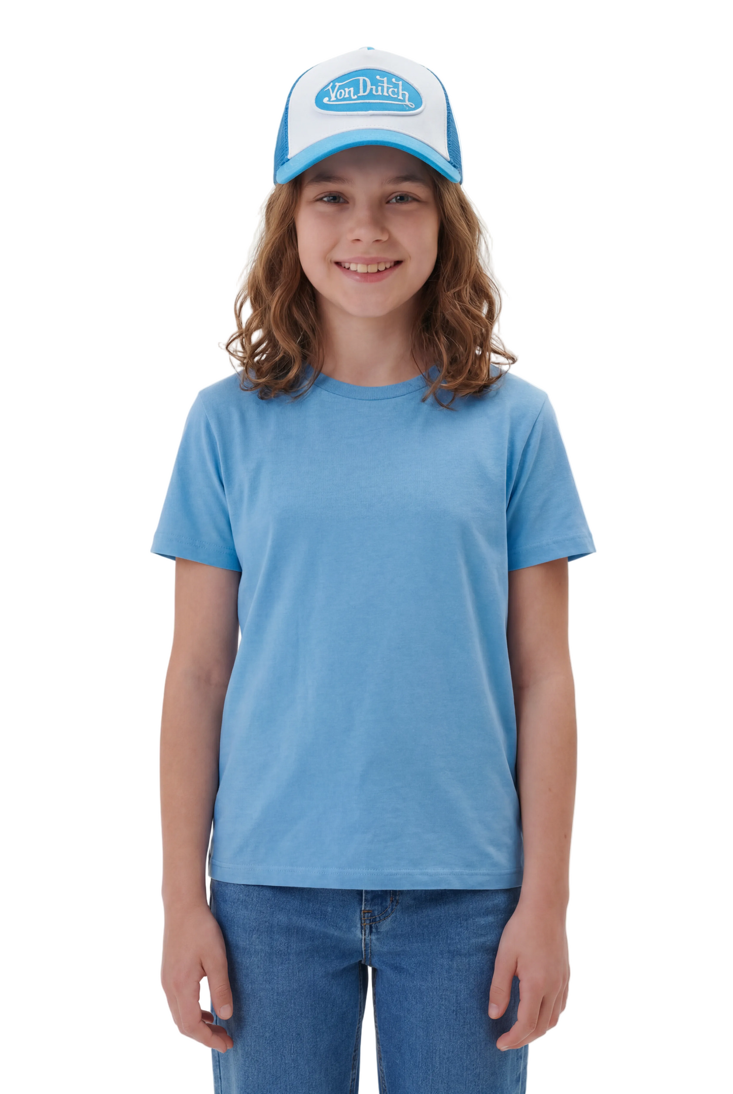 Kids Classic Trucker Hat - Blue & White