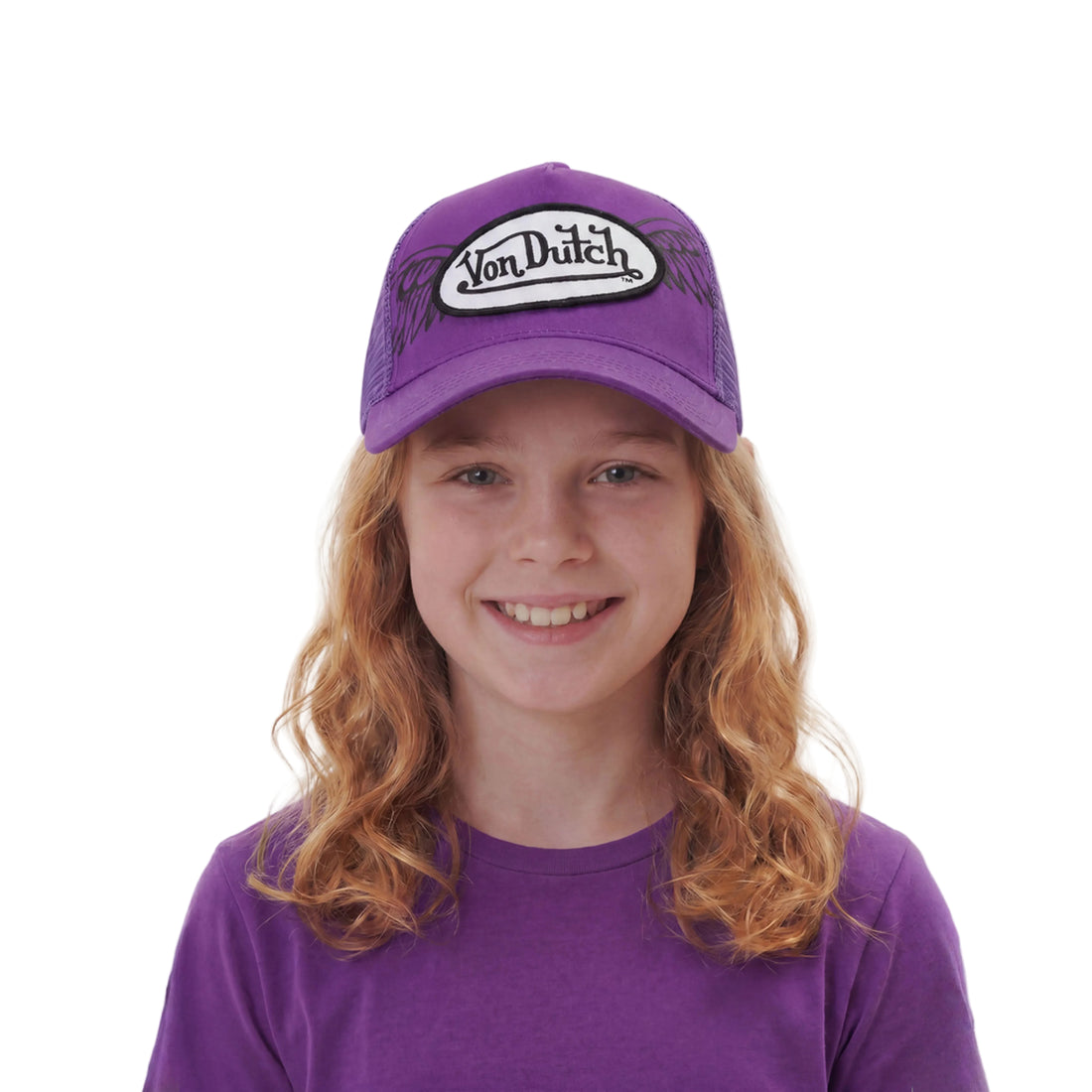 Kids Classic Trucker Hat - Purple Wings — image 2