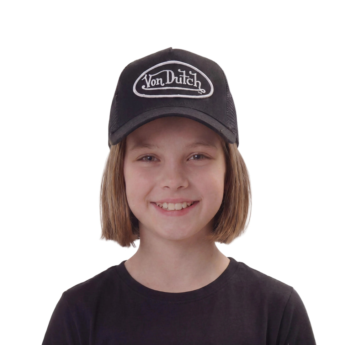 Kids Classic Trucker Hat - Black & White 51