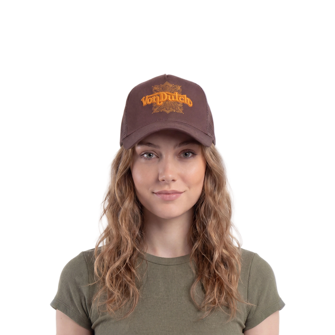 Foam Chopper Trucker Hat - Brown & Orange