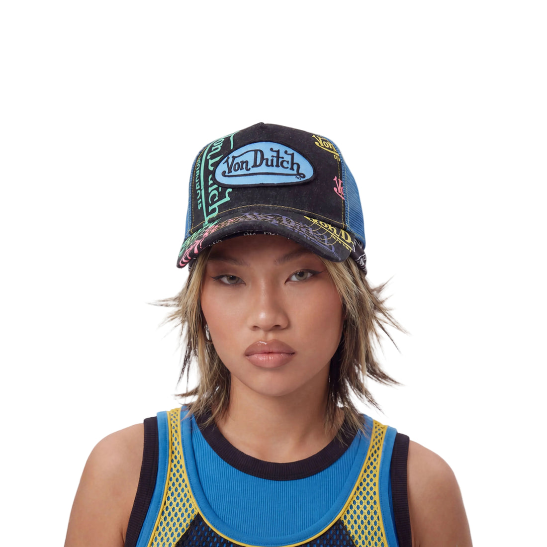Navy Denim Blue Logo Trucker Hat