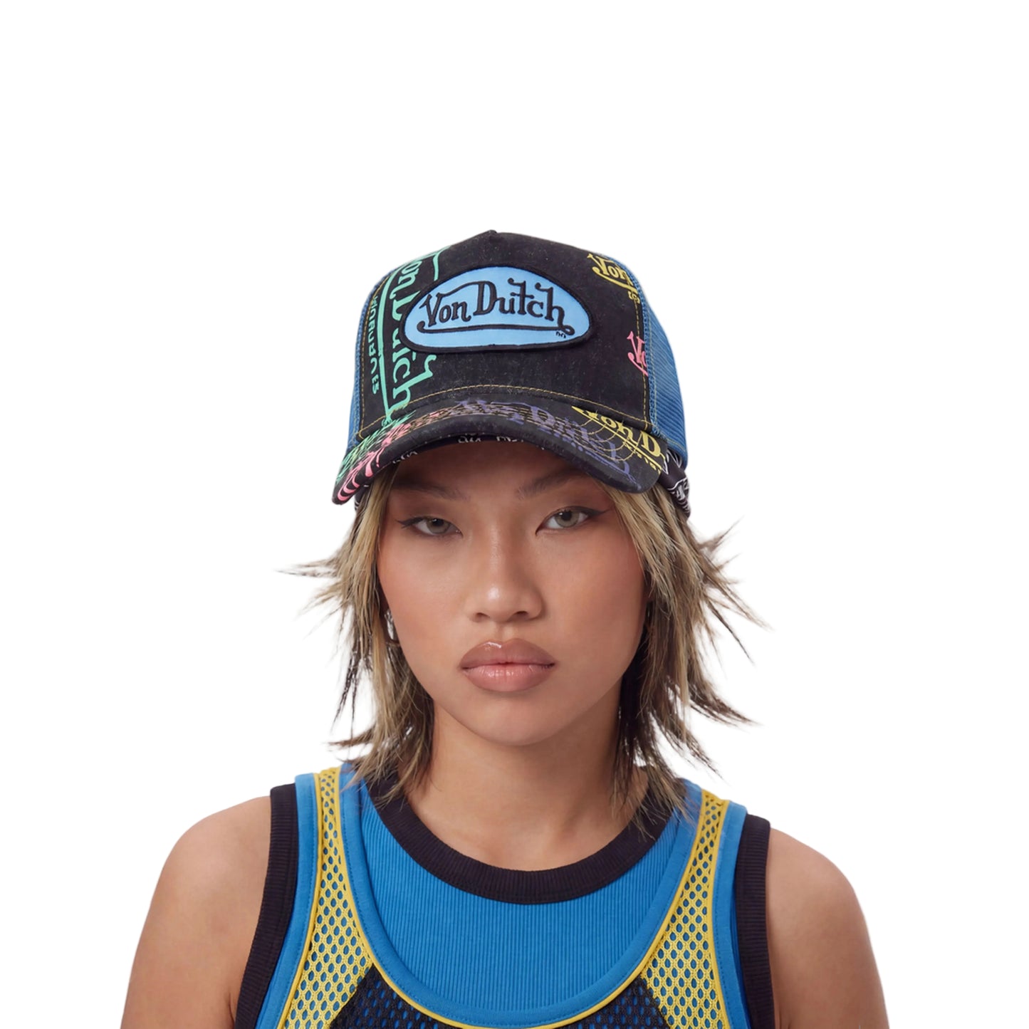 Navy Denim Blue Logo Trucker Hat