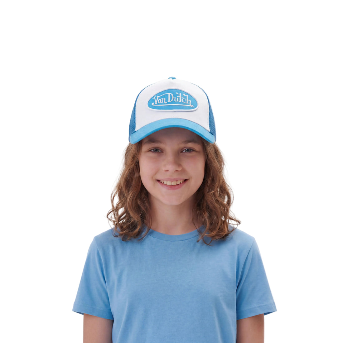 Kids Classic Trucker Hat - Blue & White
