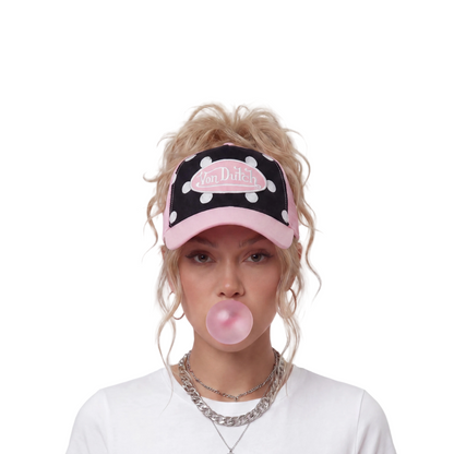 Polka Dot Trucker Hat - Pink