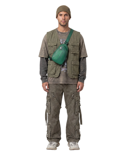 Men's Sling Bag - Olive Green