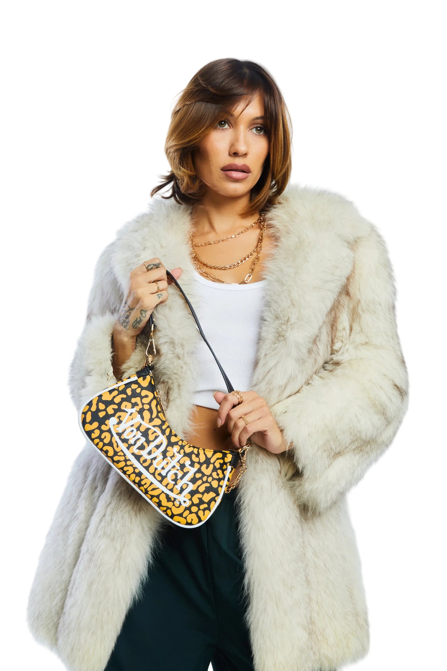 Orange Cheetah Shoulder Bag