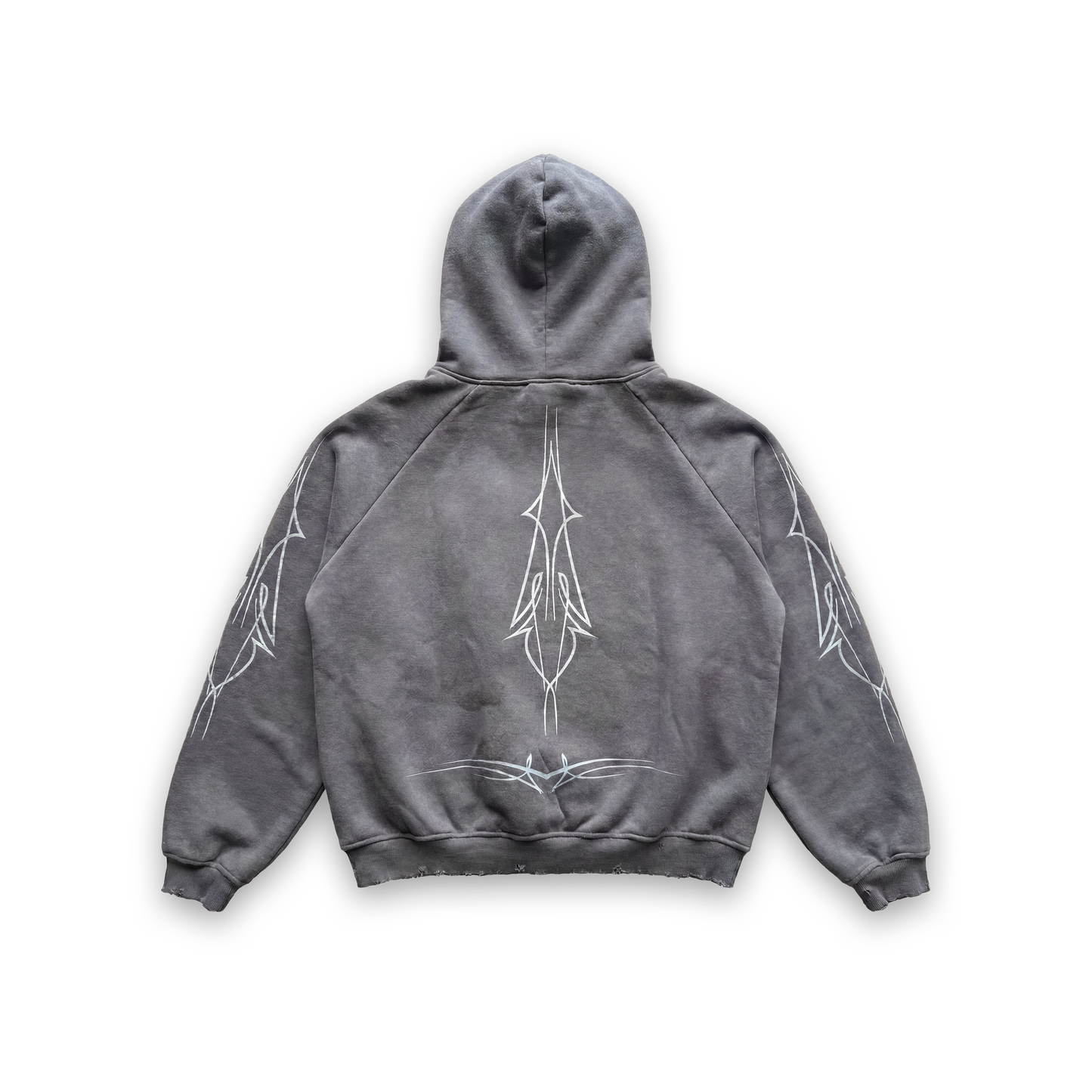 GRAY DISTRESSED HOODIE - VD x HARDFEST