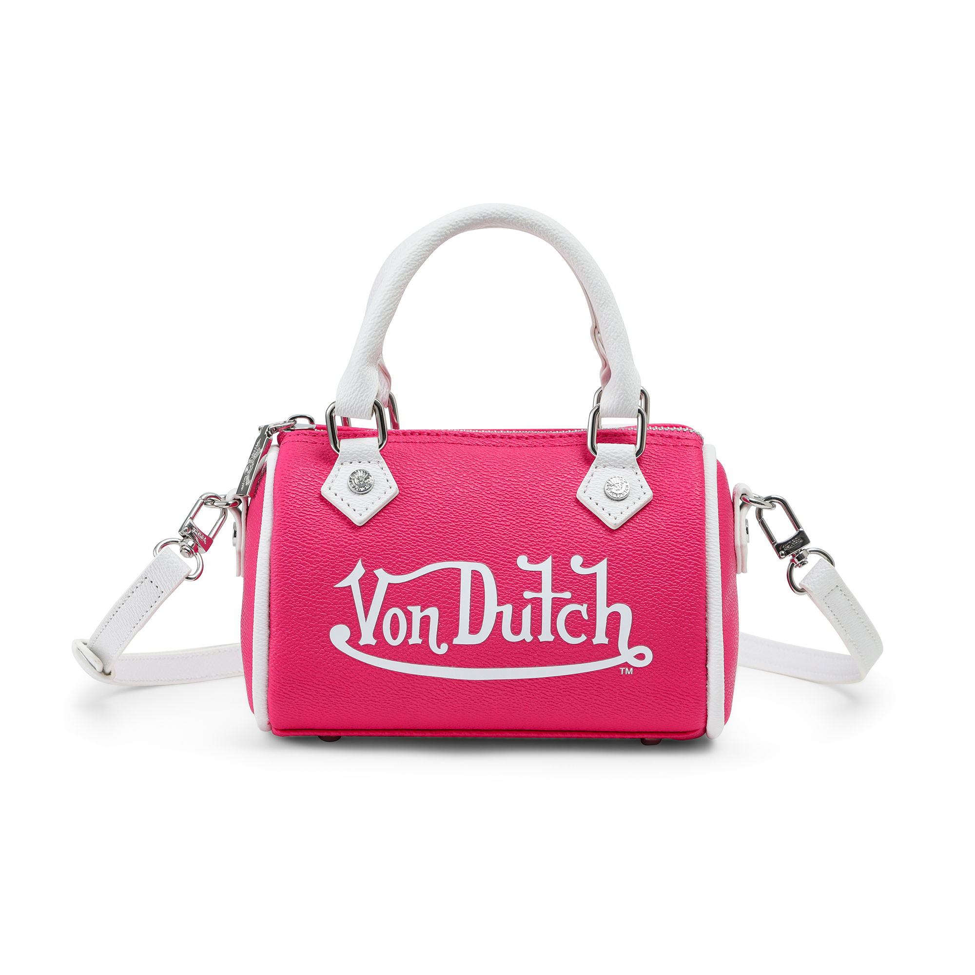 Von Dutch Core Hanna Bag - Hot Pink & White
