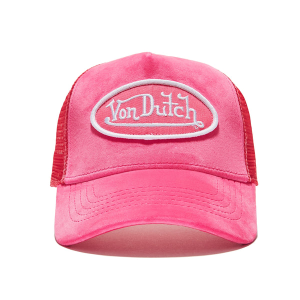 Hot Pink Crush Velvet Trucker
