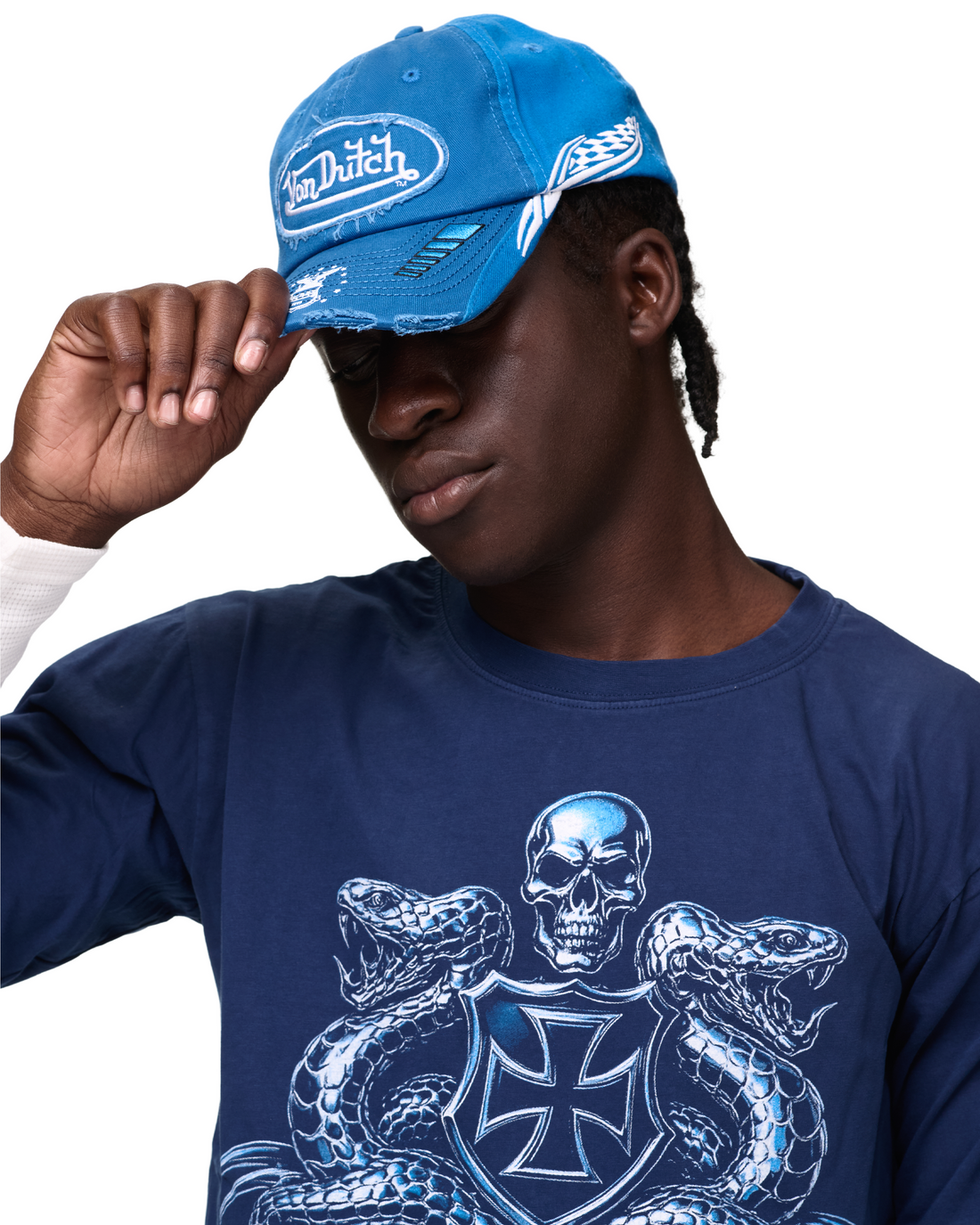 Drifter 6 Panel Hat - Blue — image 2