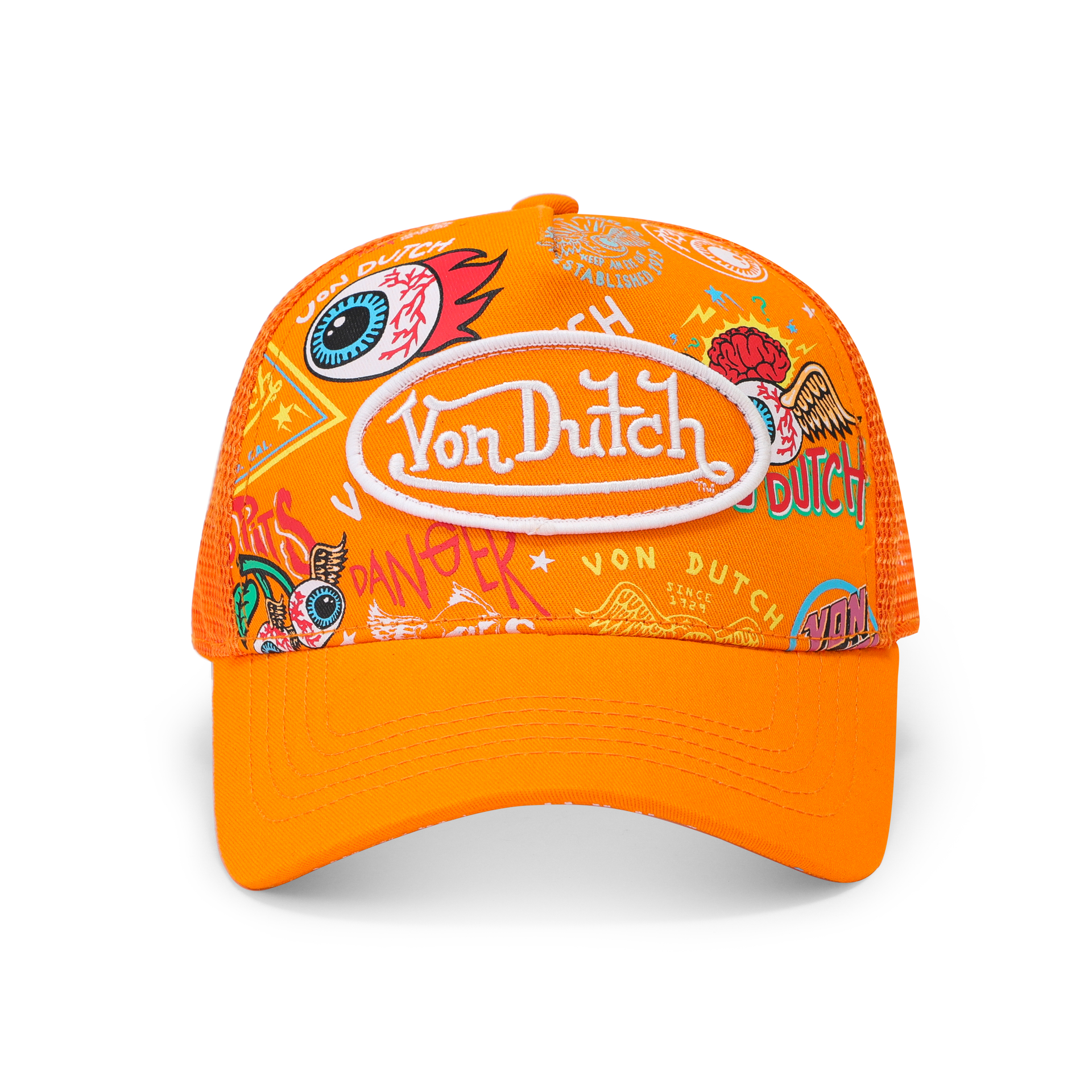 Jax Orange Trucker Hat | Von Dutch