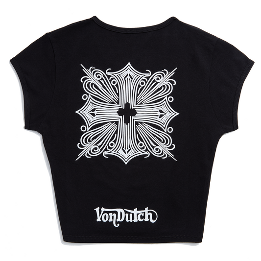 Von Dutch Black and White Chopper Baby Tee