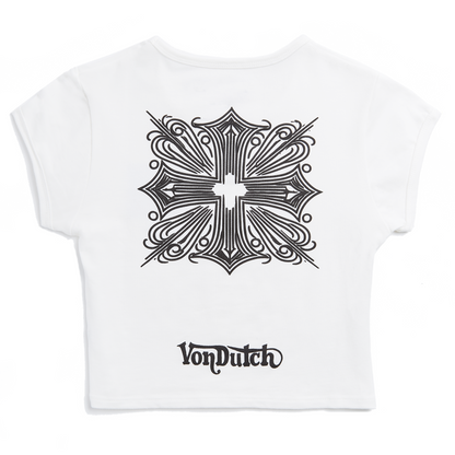 Von Dutch White and Black Chopper Baby Tee