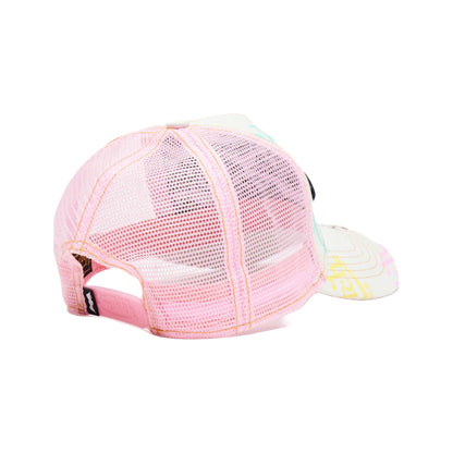 Light Denim Pink Logo Trucker