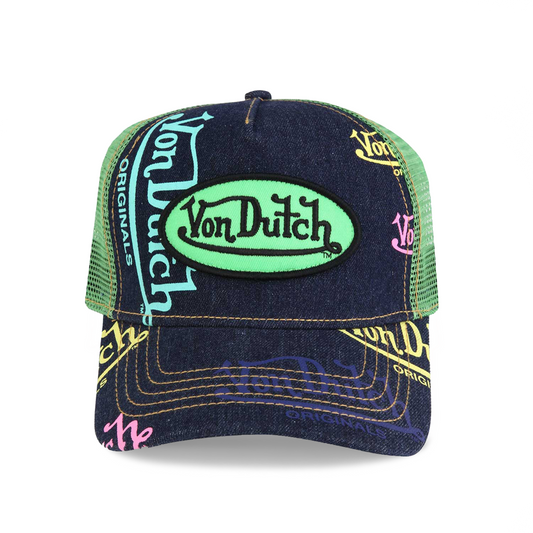 Navy Denim Apple Logo Trucker Hat