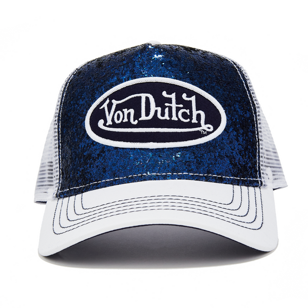 Navy Glitter Trucker