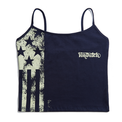 Navy and Yellow Racing Spaghetti Top