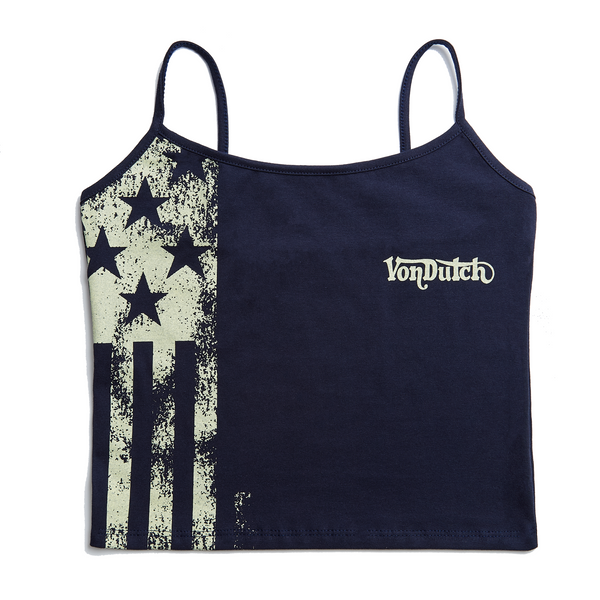 Navy and Yellow Racing Spaghetti Top