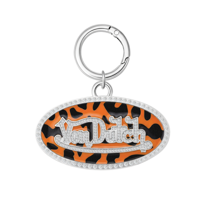 OVAL CHARM KEYCHAIN - ORANGE CAMO