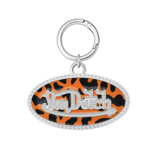 OVAL CHARM KEYCHAIN - ORANGE CAMO