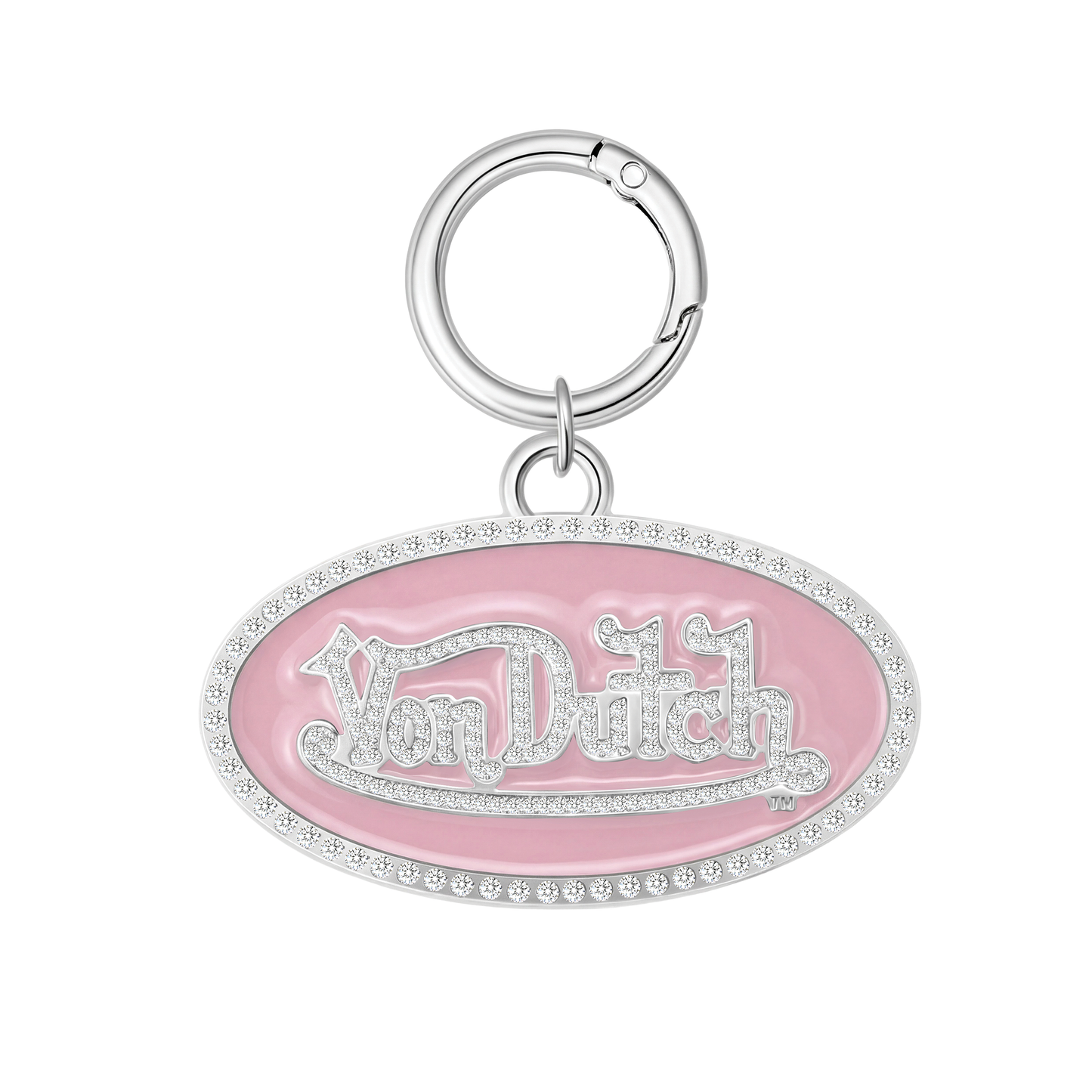 OVAL CHARM KEYCHAIN - PINK