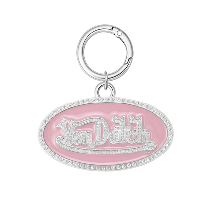 OVAL CHARM KEYCHAIN - PINK