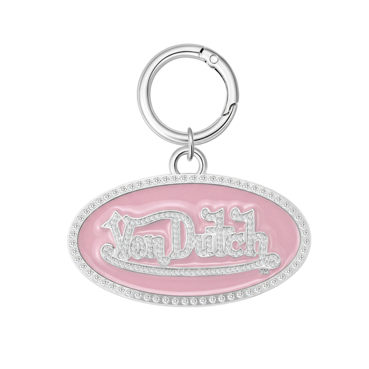 OVAL CHARM KEYCHAIN - PINK
