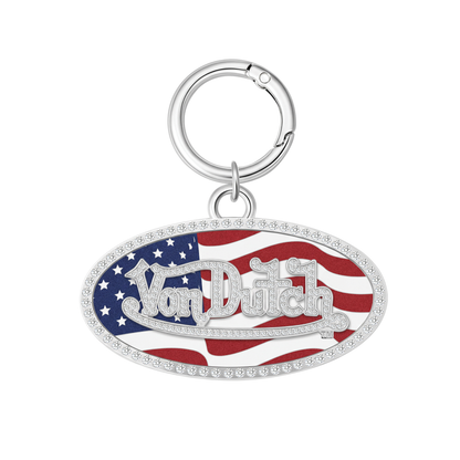 OVAL CHARM KEYCHAIN - USA