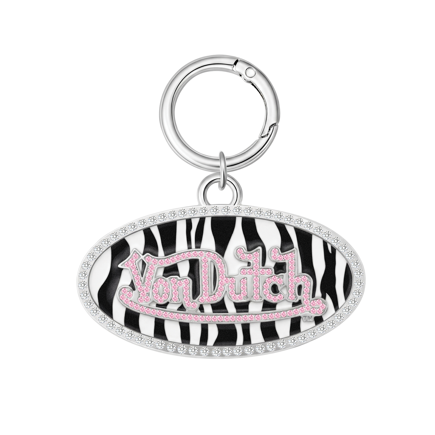 OVAL CHARM KEYCHAIN - ZEBRA