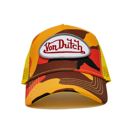 Orange Yellow Camo Trucker Hat