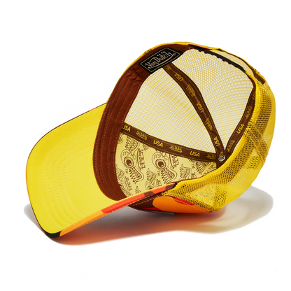 Orange Yellow Camo Trucker Hat