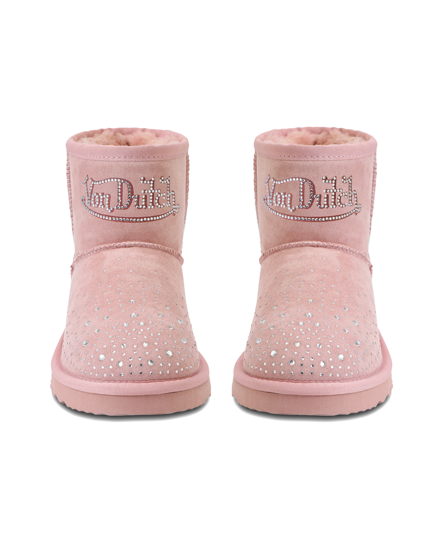 RHINESTONE SHEARLING BOOT - PINK