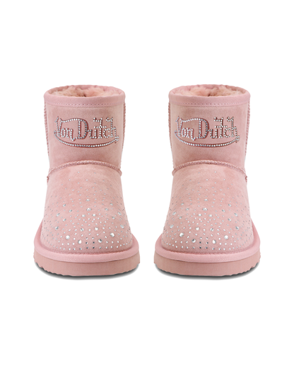 RHINESTONE SHEARLING BOOT - PINK