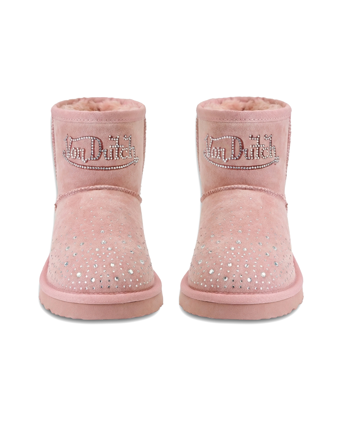 RHINESTONE SHEARLING BOOT - PINK