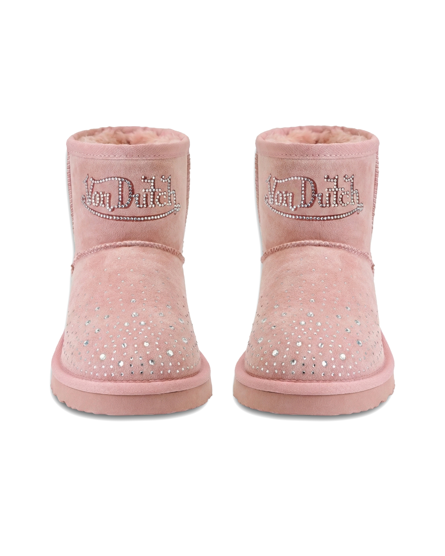 RHINESTONE SHEARLING BOOT - PINK