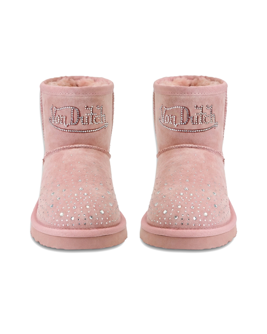 RHINESTONE SHEARLING BOOT - PINK