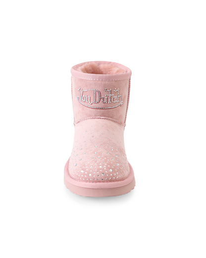 RHINESTONE SHEARLING BOOT - PINK