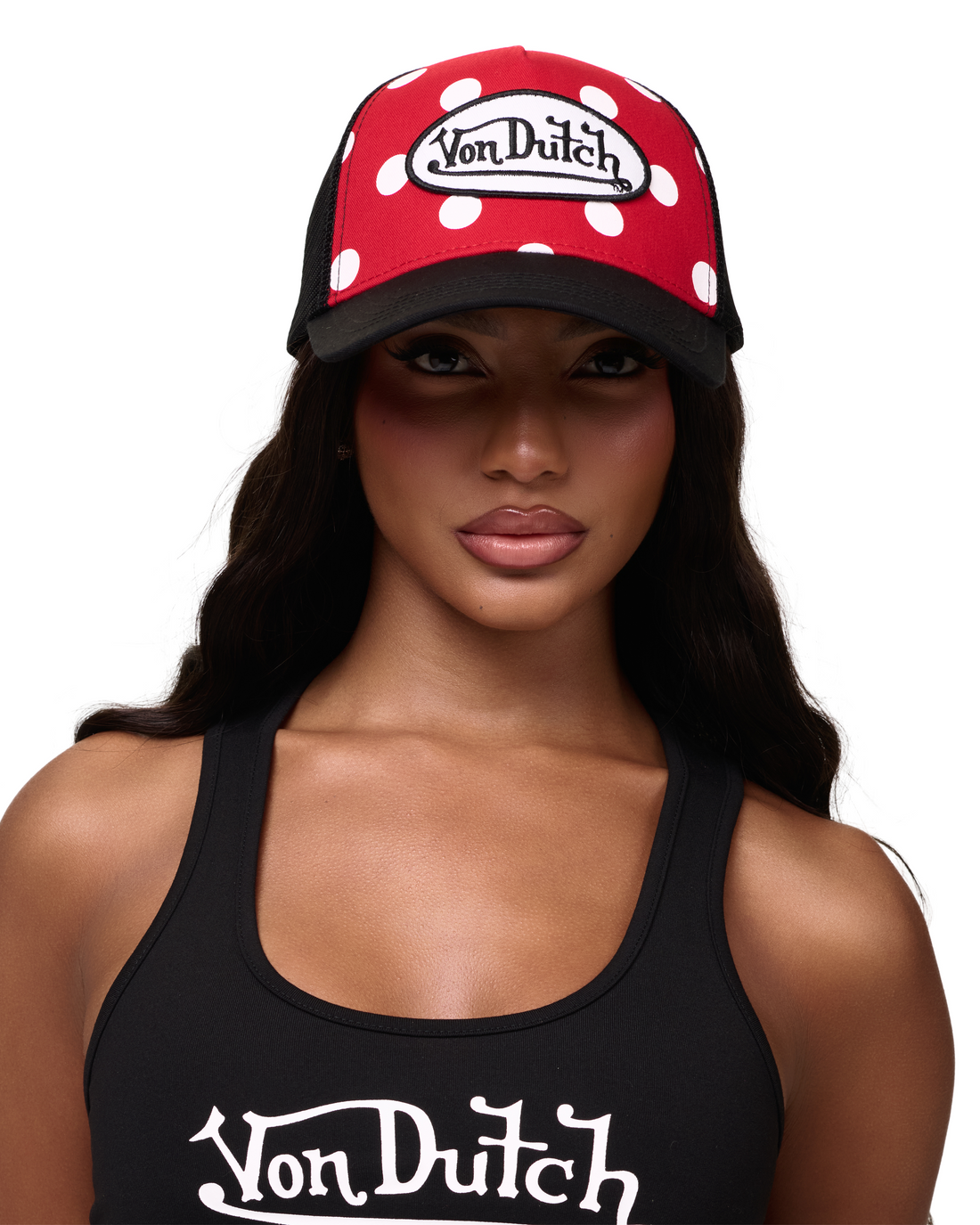 Polka Dot Trucker Hat - Cherry — image 2