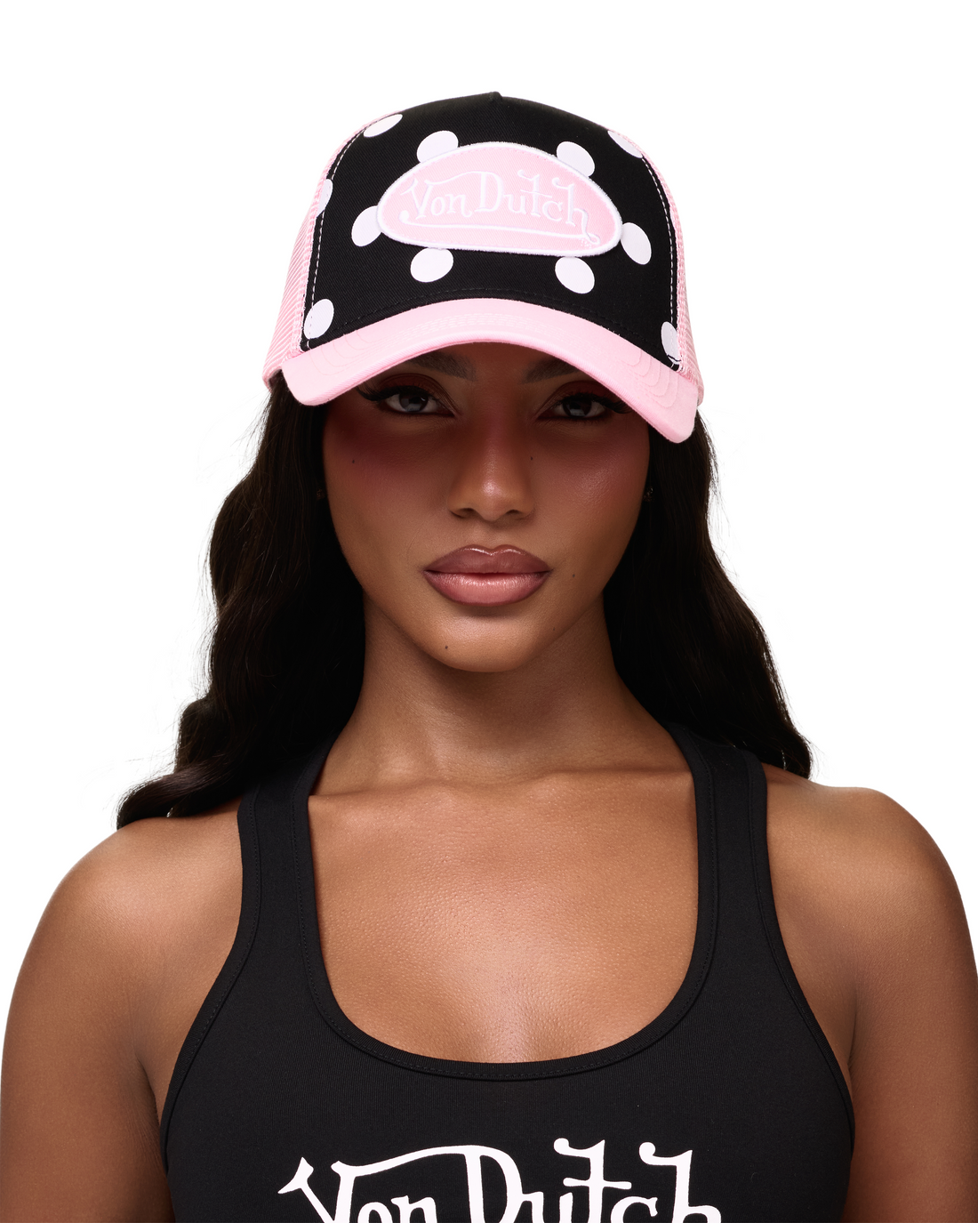 Polka Dot Trucker Hat - Pink — image 2