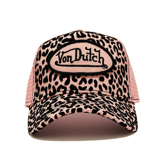 Pink Cheetah Velvet Trucker Hat