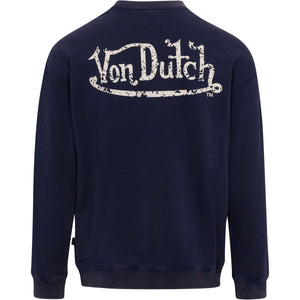 Blue French Terry Crew Neck Sweater