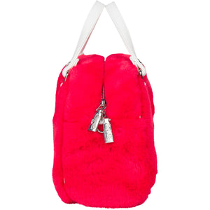 Vegan Red Furry Bowling Bag - Small