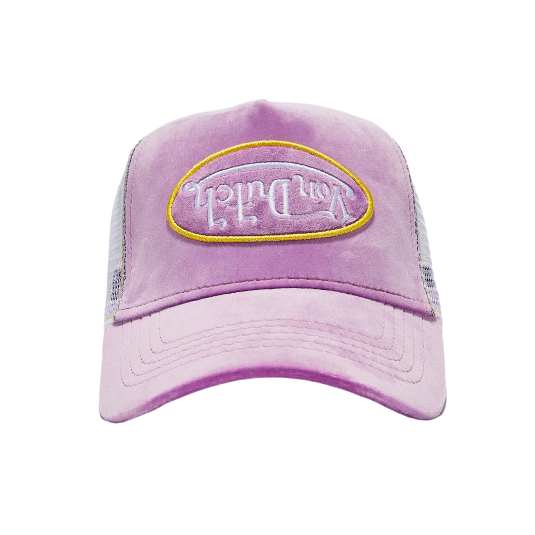 Purple Reverse Logo Velvet Trucker
