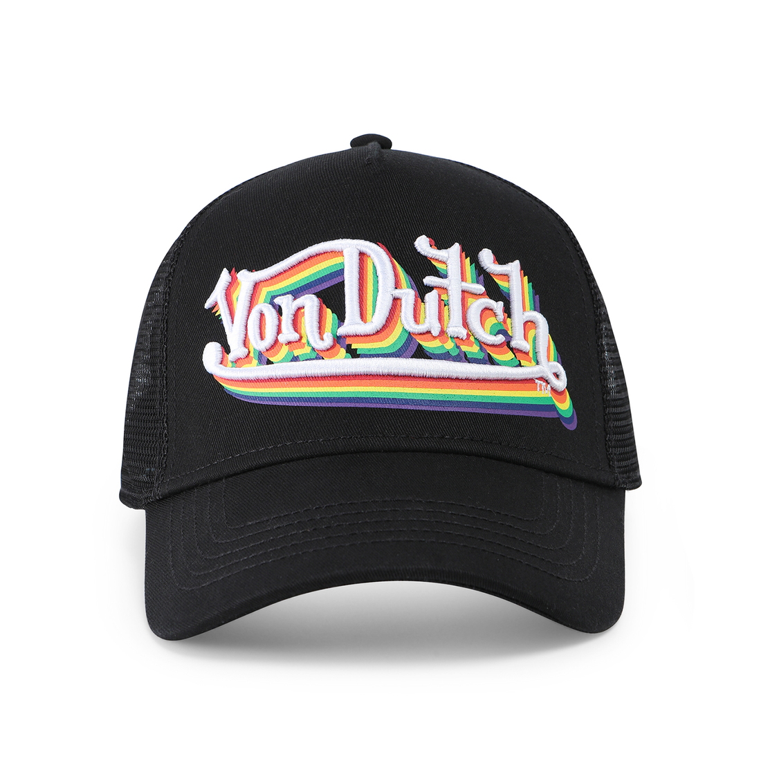 Rainbow Embroidered Logo Trucker Hat