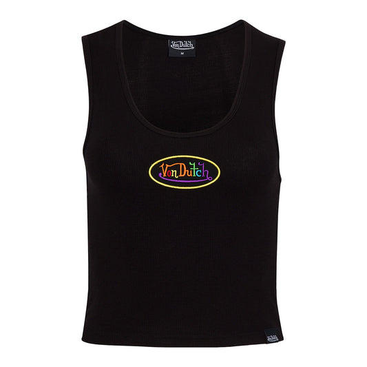 Rainbow Logo Black Crop Tank
